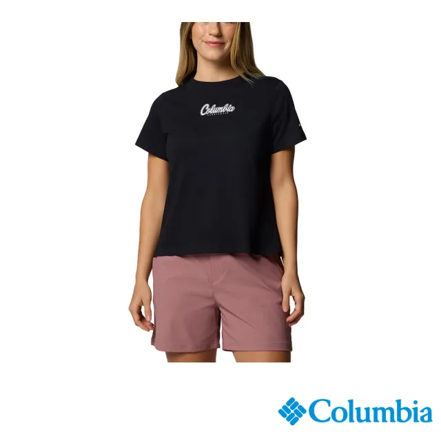 【Columbia 哥倫比亞】女款-短袖上衣-黑色(UAR94090BK/IS)