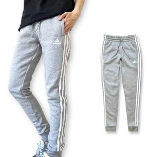 【adidas 愛迪達】女生 長棉褲 經典刺繡LOGO 三線縮口 刷毛 休閒長褲(IL3282)