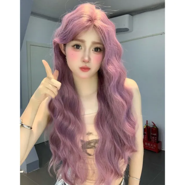 【巴黎精品】長假髮捲髮整頂假髮(蕾絲薄款中分水波紋女假髮n1ji41)
