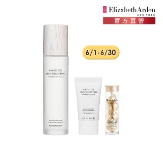 【Elizabeth Arden 伊麗莎白雅頓】官方直營 白茶長效保濕澎亮組(保濕/乳液/乳霜/敏感肌)