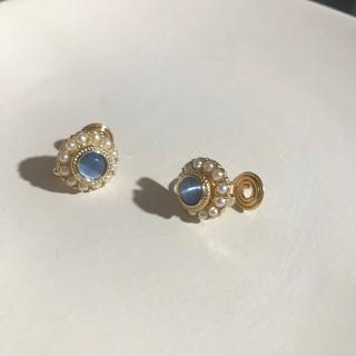 【Emi 艾迷】韓系暗夜沉靜 925銀針耳環 無耳洞 耳夾(耳針/蚊香盤耳夾)