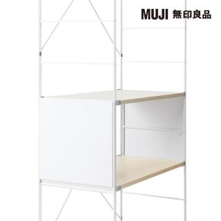 【MUJI 無印良品】SUS側板/小/亮面淺灰 2段對應/寬37.5×深1.6×高40cm(大型傢俱配送)