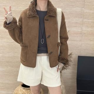 【紐約精品】現貨+預購 羊羔毛外套皮衣夾克(皮毛衣體短款兩面穿翻領顆粒皮草女外套3色a1it7)