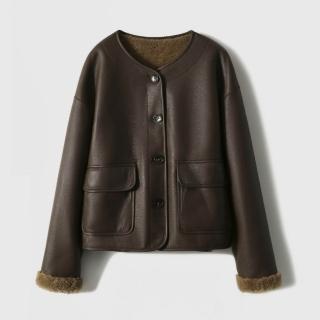 【紐約精品】現貨+預購 羊羔毛外套皮衣夾克(保暖美拉德雙面雙穿羊毛顆粒百搭女外套2色a1it44)