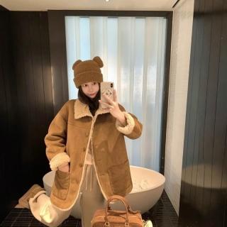 【紐約精品】現貨+預購 羊羔毛外套皮衣夾克(皮毛一體絨面大翻領雙面穿皮革大衣女外套a1it66)