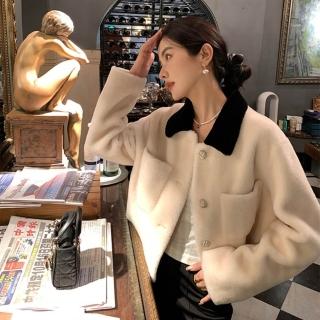 【紐約精品】現貨+預購 羊羔毛外套皮衣夾克(保暖小香風剪絨羊毛一體小個子翻領女外套2色a1it17)