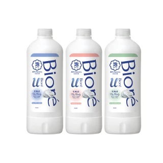 【Biore 蜜妮】高彈潤沐浴慕絲 補充瓶450ml 3入組(共3款可選)