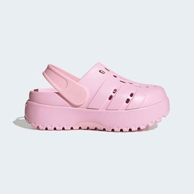 【adidas 愛迪達】Adilette Clog Platform 女 涼拖鞋 休閒 厚底 防水 粉紅(JR2626)