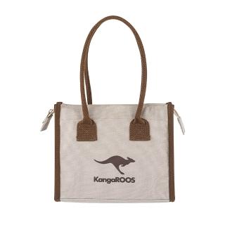 【KangaROOS】手提托特包 帆布包 大容量包手提包(卡其-KA45151)