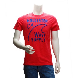 【HOLLISTER Co】美式海灘風繡字短T(男-紅609294846)