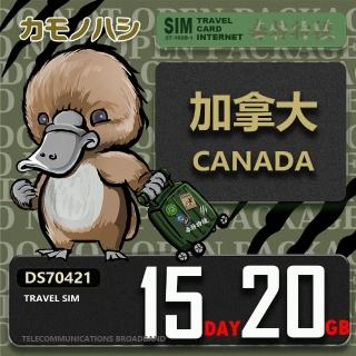 【platypus 鴨嘴獸】Travel Sim 加拿大 15天20GB 上網絡卡