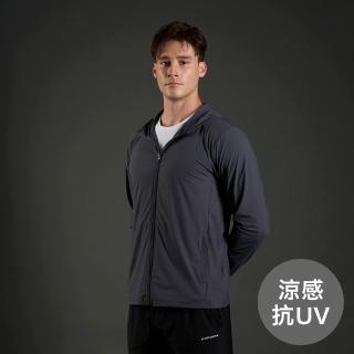 【GIORDANO 佐丹奴】男裝防曬抗UV冰涼感連帽外套(08 標誌灰)