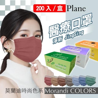 【淨新】雙鋼印醫療級口罩(200入/四盒/莫蘭迪色系成人口罩/國家隊/防飛沫/灰塵)