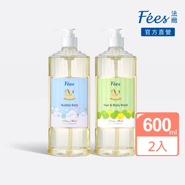 【Fees 法緻】嬰兒泡泡露600ml+嬰兒洗髮沐浴精600ml