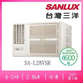 【SANLUX 臺灣三洋】福利品4-5坪左吹式一級變頻冷專窗型冷氣(SA-L28VSR)