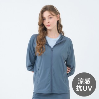 【GIORDANO 佐丹奴】女裝防曬抗UV冰涼感連帽外套(65 騎兵藍)