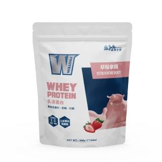 【義美生醫】W PROTEIN乳清蛋白飲-草莓拿鐵(500g/包；品牌大使李雅英、無代糖、高蛋白)