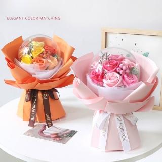 【天使愛美麗】玫瑰花透明波波球創意手捧花香皂花(兒童節 生日 情人節 畢業禮物)