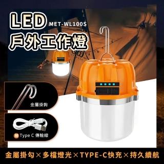 【工具王】露營燈 工作燈 營地燈 活動擺攤手電筒 市集燈 戶外照明燈 夜市擺攤燈(630-WL100S LED工作燈)