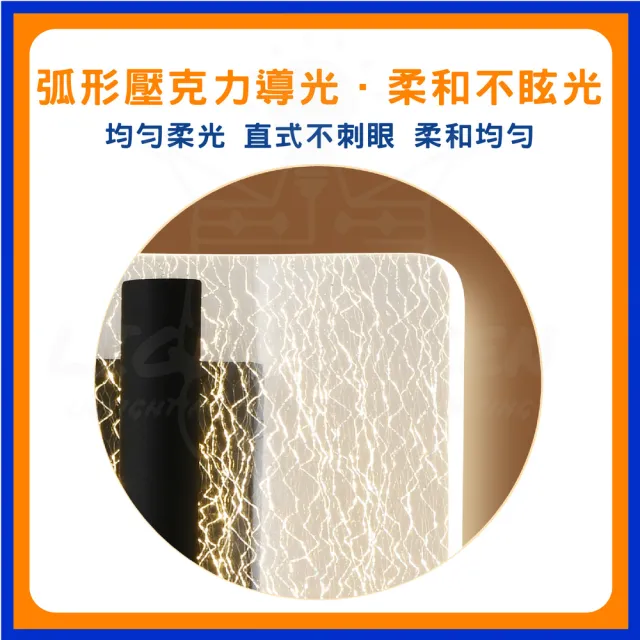 【DanceLight 舞光】9W 冰紋壁燈 LED 壁燈 美術壁燈(黃光 3000K)