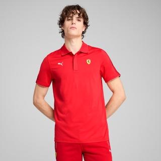 【PUMA】短袖上衣 男 POLO衫 法拉利 歐規 CLOUDSPUN 紅 63018502