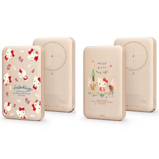 【GARMMA】Hello Kitty 磁吸超薄行動電源 IK-7CAF15 5000mAh 雙孔輸出/磁吸行動電源 18Wh(輕.薄.小)