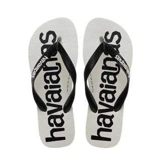 【havaianas 哈瓦仕】拖鞋 男鞋 女鞋 夾腳拖 大LOGO Top Logomania 2 白黑 4145741-3624U(哈瓦士)