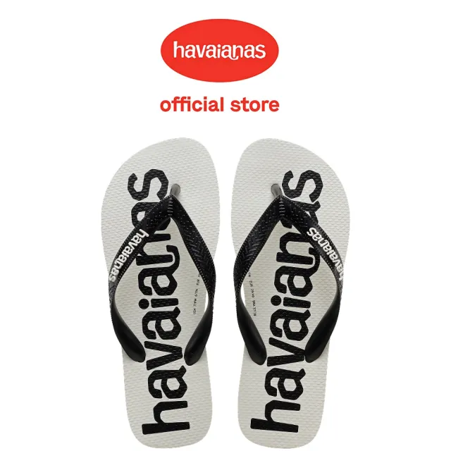 【havaianas 哈瓦仕】拖鞋 男鞋 女鞋 夾腳拖 大LOGO Top Logomania 2 白黑 4145741-3624U(哈瓦士)