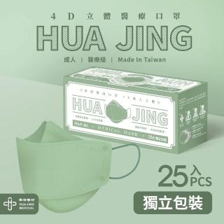 【華淨醫材】4D立體口罩-氧氣綠(成人25入/盒)