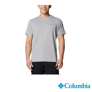 【Columbia 哥倫比亞】男款-男防曬UPF50快排短袖上衣-灰色(UAE16710GY/JS)