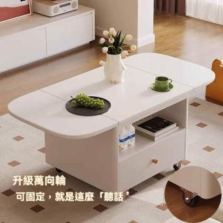 【YouPin】實木小推車可摺疊沙發邊幾多功能餐桌可移動茶幾收納(小推車/茶几/邊幾/餐桌)