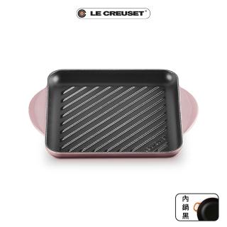 【Le Creuset】盒損福利品 琺瑯鑄鐵鍋雙耳正方烤盤 24cm(錦葵紫)