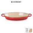 【Le Creuset】典藏琺瑯鑄鐵鍋雙耳橢圓烤盤28cm(櫻桃紅)