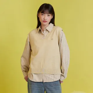 【gozo】MOMO獨家款★限量開賣 條紋針織兩件式背心襯衫(兩色)