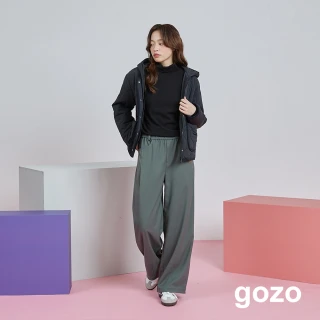 【gozo】gozo幾何字母鬆緊打褶寬褲(兩色)