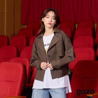 【gozo】單扣短版造型風衣外套(兩色)