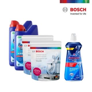 【BOSCH 博世】洗碗機清潔劑套餐(洗碗粉1KG/瓶*2+軟化鹽1KG/包*2+光潔劑400ml/瓶*1)