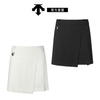 【DESCENTE】GOLF 迪桑特 女士 高爾夫短裙 A字褲裙(黑色/白色)