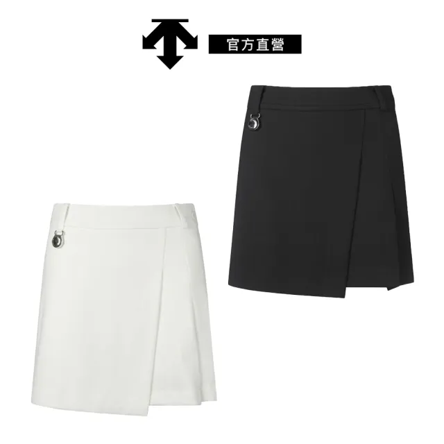 【DESCENTE】GOLF 迪桑特 女士 高爾夫短裙 A字褲裙(黑色/白色)