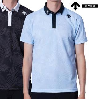 【DESCENTE】GOLF 迪桑特 男士 高爾夫球上衣 短袖上衣(黑色/藍色)