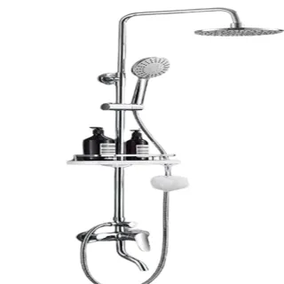 【H九牧王衛浴】花灑 淋浴花灑套裝 沐浴器 衛生間 增壓除垢 噴頭(電鍍旋鈕三擋（冷熱） 預售15天)