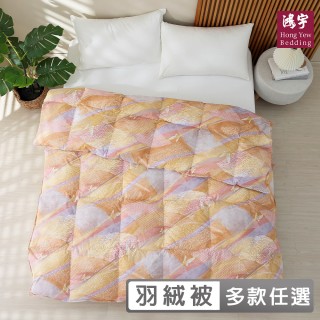 【HongYew 鴻宇】防蹣日本印花長纖棉 日規JIS 95D羽絨被(雙人6x7 冬被 棉被)