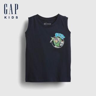 【GAP】男幼童裝 Gap x Disney迪士尼聯名 Logo純棉印花圓領背心-海軍藍(779233)
