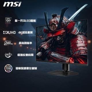 【MSI 微星】遊戲鍵盤組★MAG 321UPX QD-OLED 32型 4K 240Hz 電競螢幕(AdaptiveSync/Type-C/HDR 400)