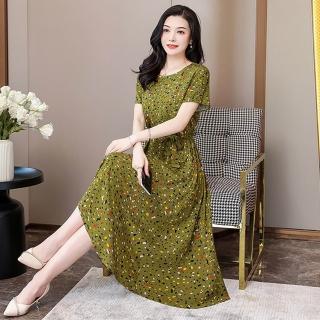 【K.W.】韓國進口甜美佳人棉稠圖騰洋裝(亞棉 花卉天絲 小香風 涼感背心 共1色)