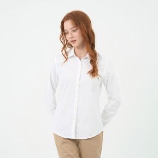 【GIORDANO 佐丹奴】女裝彈力牛津紡長袖襯衫(01 標誌白)