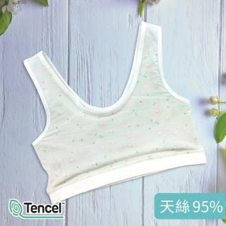 【annypepe】成長內衣 短版背心型 奧地利天絲 小肥貓-粉綠色140-165(成長型內衣 少女內衣 學生內衣)