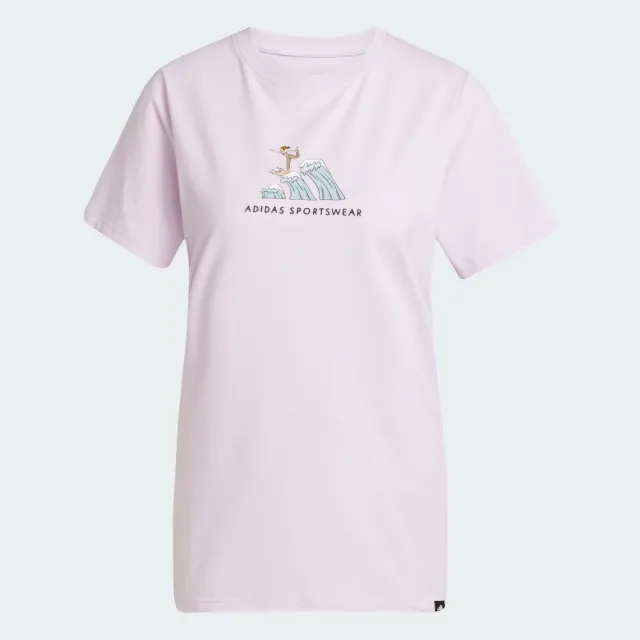 【adidas 愛迪達】短袖上衣 女 亞規 W C DDL SURF T 粉 JX5328
