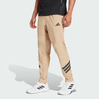 【adidas 愛迪達】長褲 男 休閒褲 吸濕排汗 亞規 GYM+ 3S WV PANT 卡其 JE5671