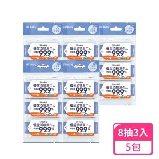 【US BABY 優生】超厚型酒精擦8抽3入；5包組(酒精濕巾 酒精濕紙巾 濕紙巾)